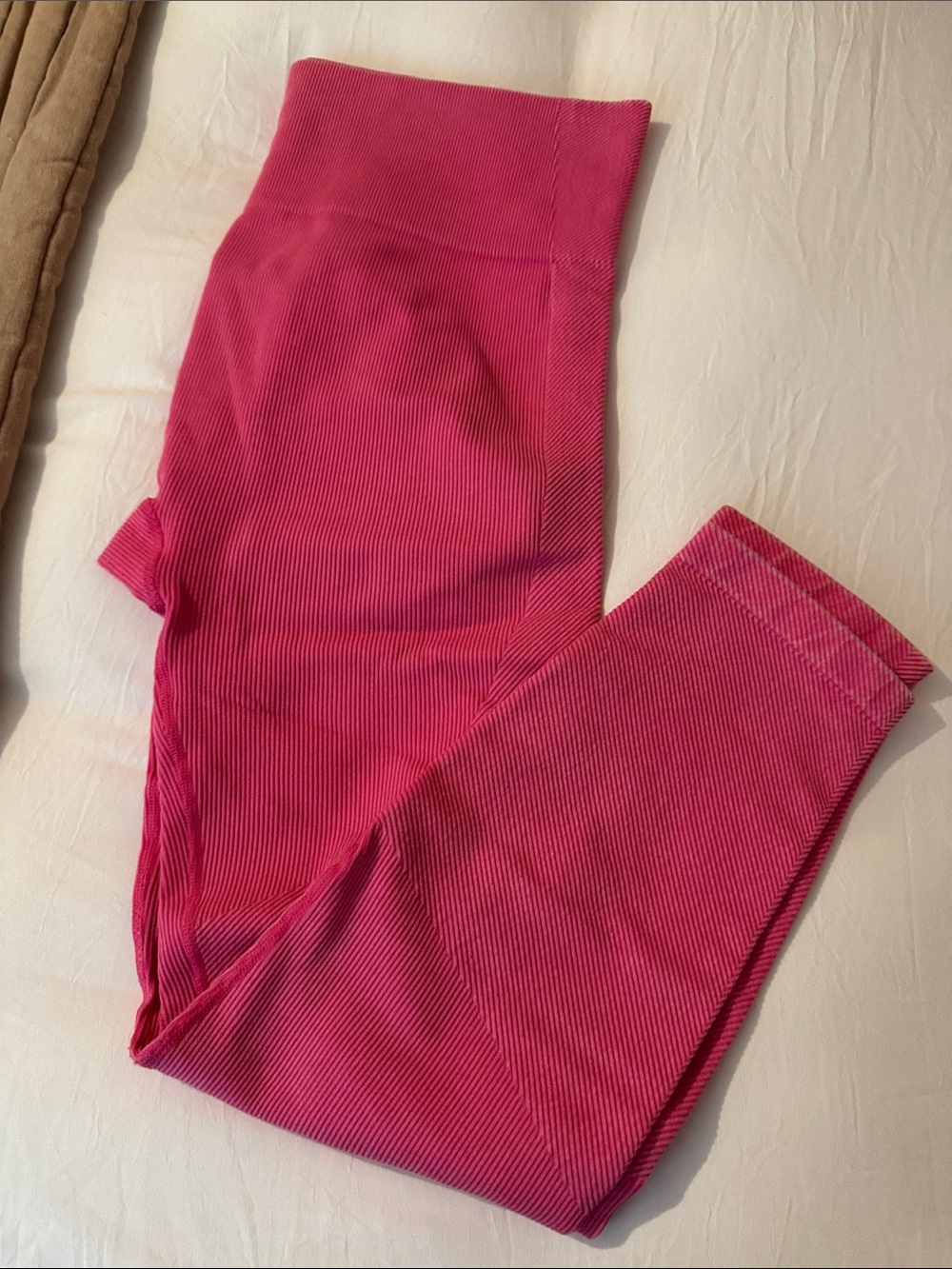 NWOT Ribbed Leggings - Bright Pink